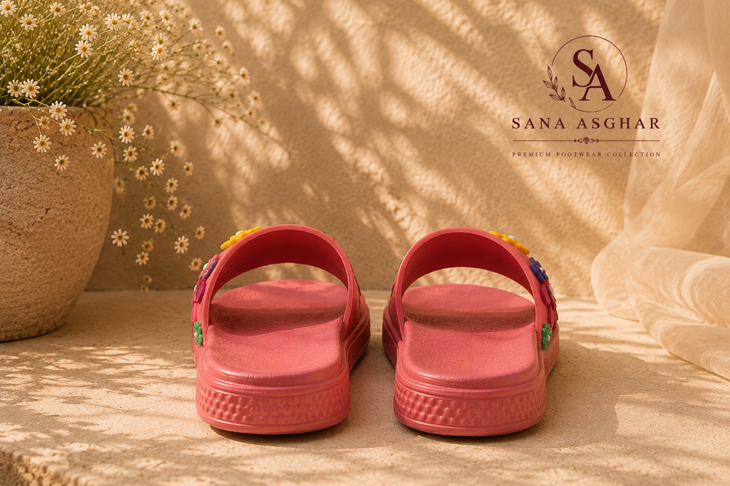 🌸 Floral Bloom Women’s Slides – Stylish & Comfortable Summer Sandals | SANA ASGHAR