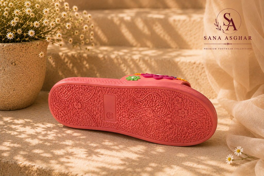🌸 Floral Bloom Women’s Slides – Stylish & Comfortable Summer Sandals | SANA ASGHAR
