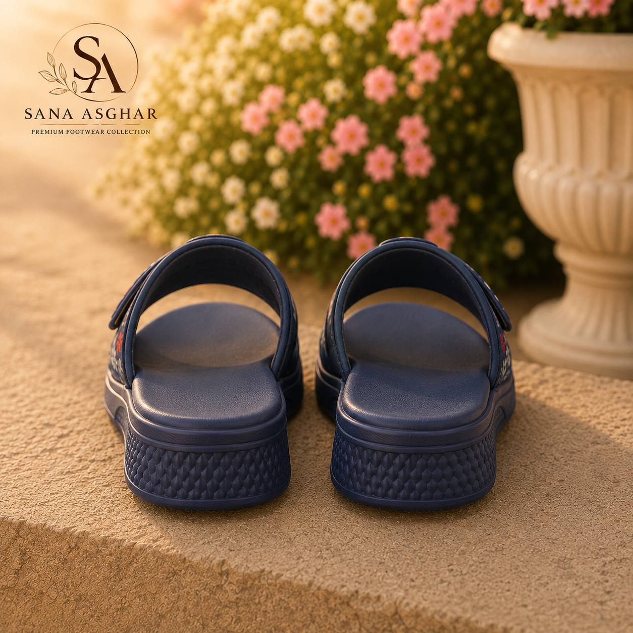 SANA ASGHAR Floral Breeze Comfort Slides | Premium Floral Women's Slides in Pakistan